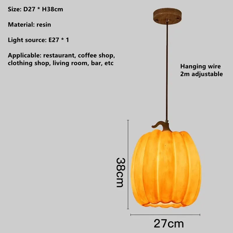 Designer Restaurant Island LED Chandelier Retro Resin Pumpkin Lamp Bedroom Wabi Sabi Pendant Lamps Home Decoration Light Fixture