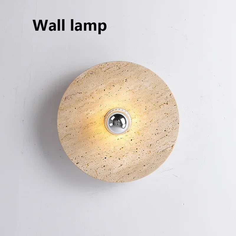 applique murale en pierre naturelle décorative rétro ronde led