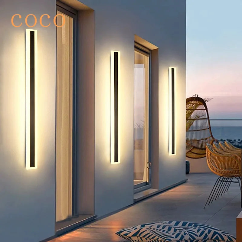 applique murale led étanche longue bande décorative extérieure avec interrupteur tactile