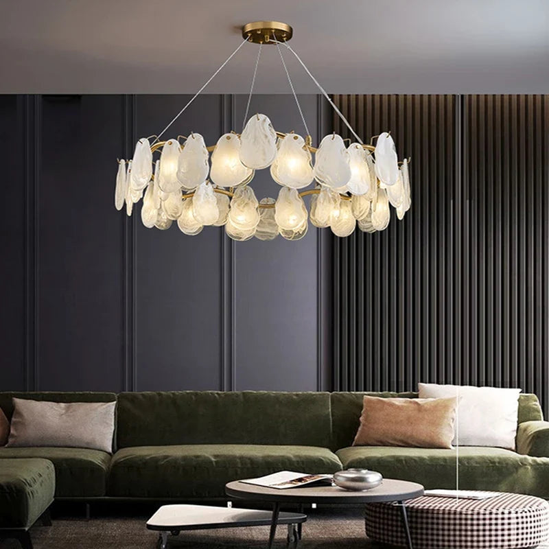 lustre suspendu en verre nuage design créatif postmoderne unique
