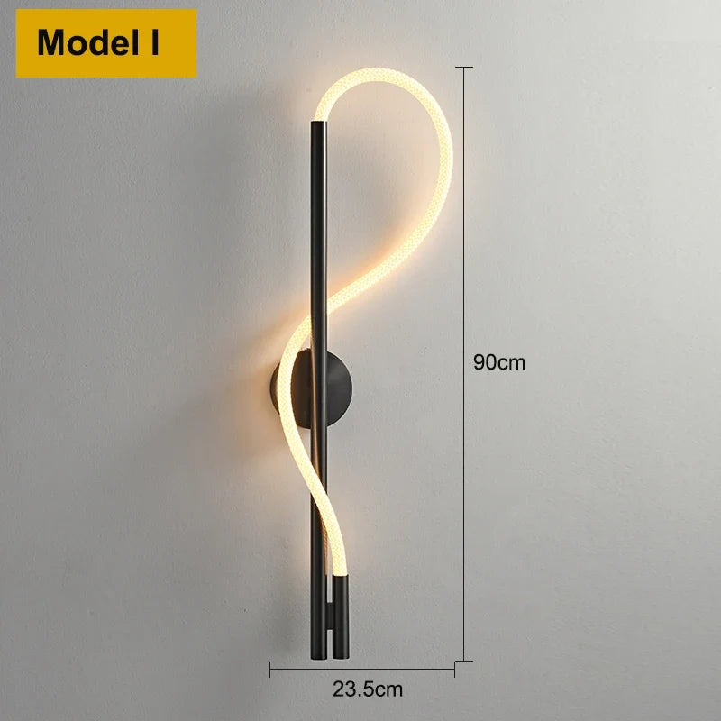 Applique murale moderne en Tube de néon LED tissé en Silicone