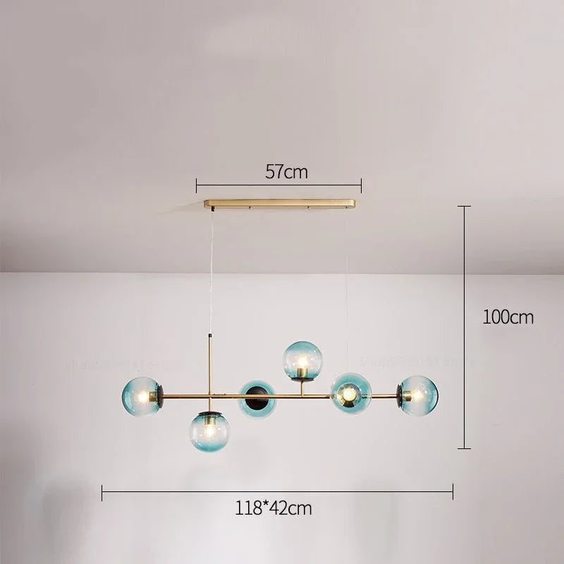 suspension nordique moderne en verre pour salon