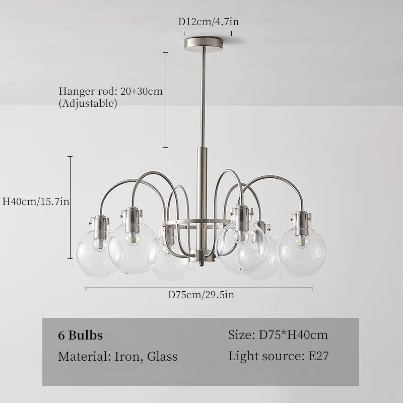 lustre en verre style bauhaus pour décoration intérieure moderne