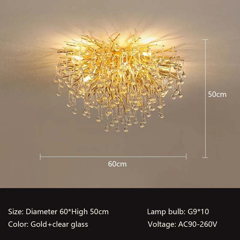 lustre nordique à led en cristal pour un éclairage élégant