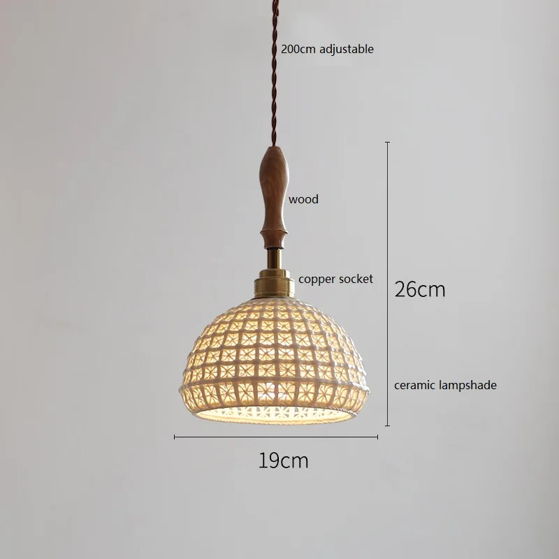 suspension LED en céramique conique design