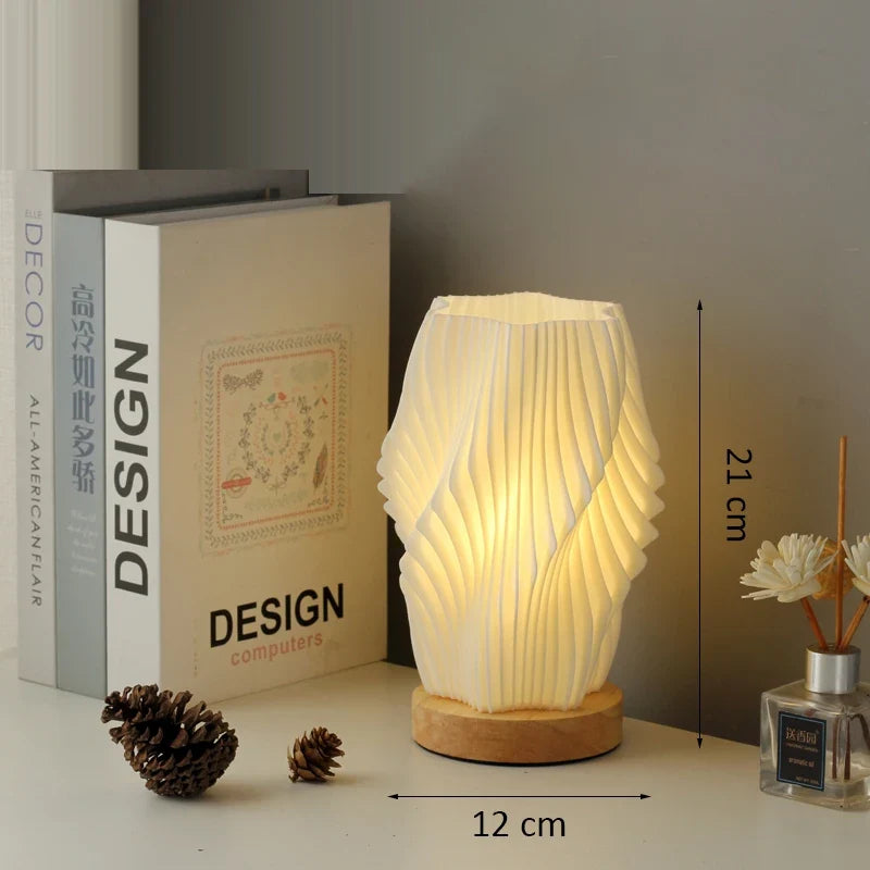 Lampe à poser Abat-jour imprimé en 3D de Style crème française