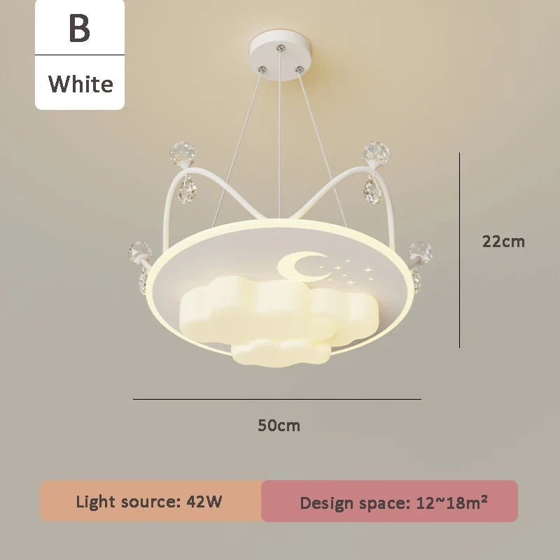 lustre nuage cristal romantique pour chambre d'enfant décoratif