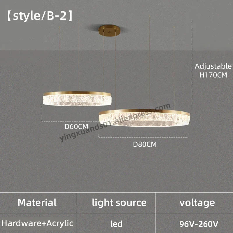 lustre moderne à anneau circulaire pour décoration intérieure