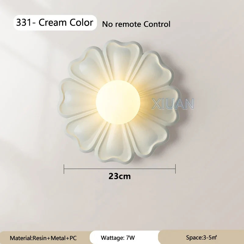 applique murale créative lampe à fleurs en résine pour enfants