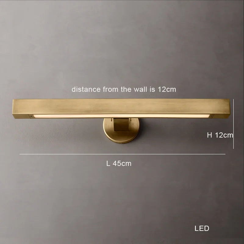 applique murale led minimaliste moderne en laiton brossé