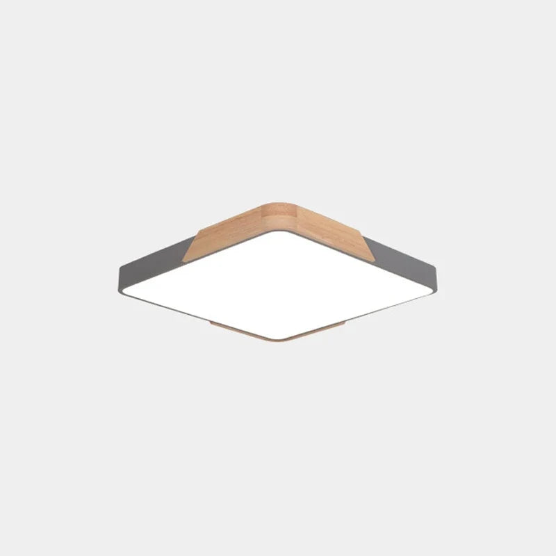 lustre d'art nordique en bois massif style macaron simple et moderne