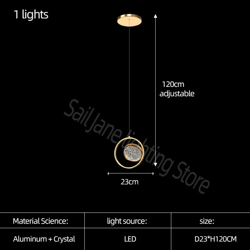 lustre minimaliste deluxe en anneau led pour villa