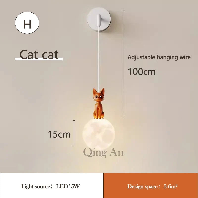 applique murale led chat mignon pour chambre d enfant décoration chaleureuse