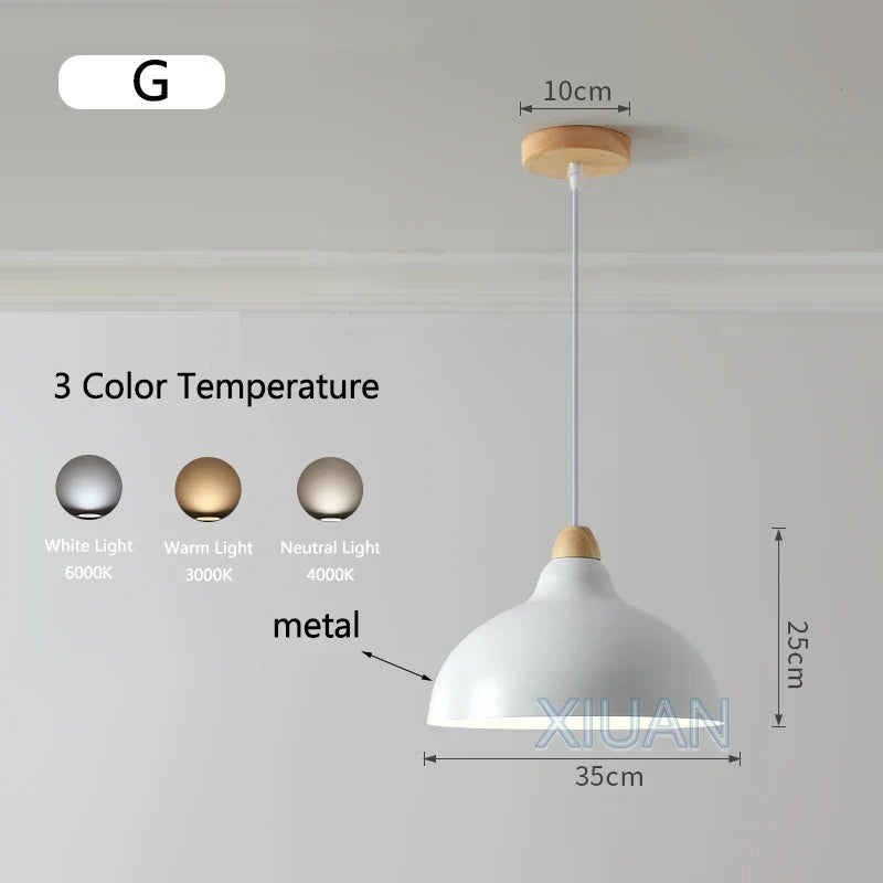 suspension nordiques led en bois massif pour restaurant