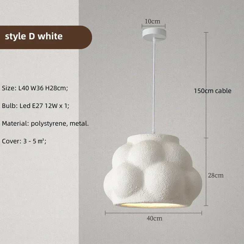 Nordique salle à manger suspension Led lumières Wabi Sabi Led suspension lampe chambre minimalisme suspension lampe décor à la maison éclairage intérieur lampe