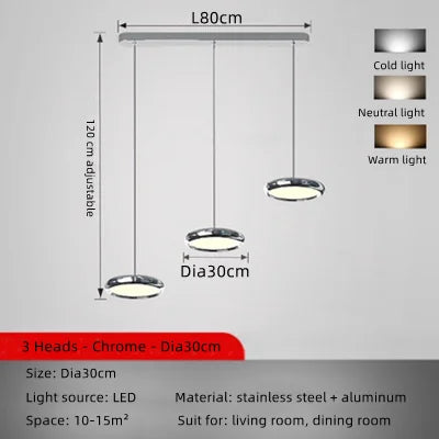 lustre en aluminium led design plaqué circulaire