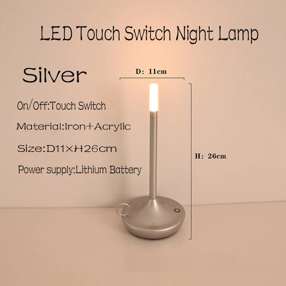 LED bougie lampe de Table de camping-car Rechargeable veilleuse tactile pour la décoration de la maison dîner atmosphère créative lampe de bureau