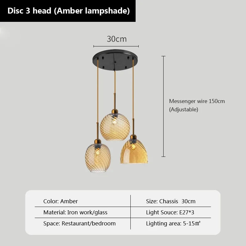 suspension en verre moderne pour éclairage décoratif intérieur