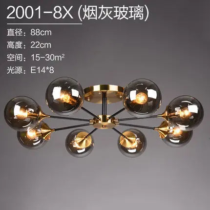 lustre moderne en verre clair pour une déco élégante