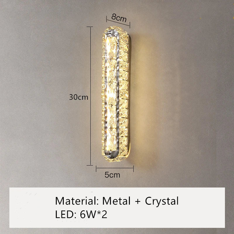 applique murale led ovale en cristal pour décoration intérieure