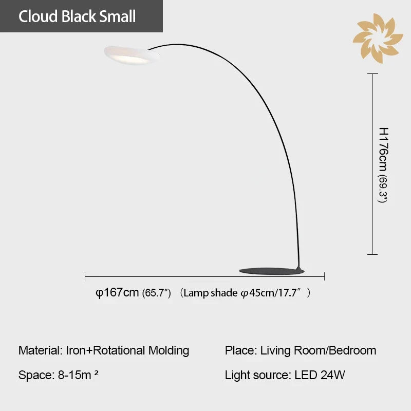 OUFULA pêche lampadaire nordique moderne famille salon à côté du canapé créatif nuage LED décoratif lampe sur pied