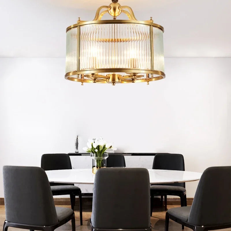 lustre moderne en cuivre avec tubes de verre 2 modèles disponibles