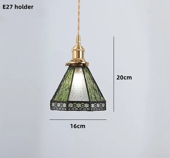 suspension nordique en verre teinté et cuivre élégant