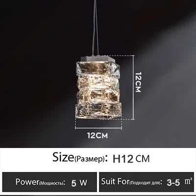 lustre led moderne en cristal de luxe adapté à l'intérieur