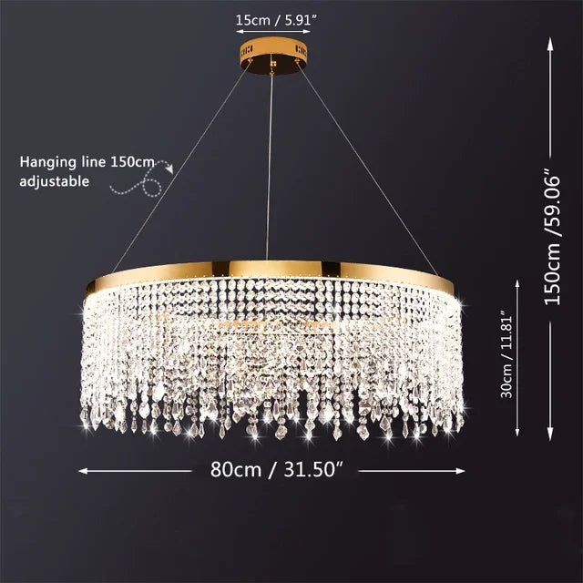 lustre moderne en cristal pour décoration intérieure élégante