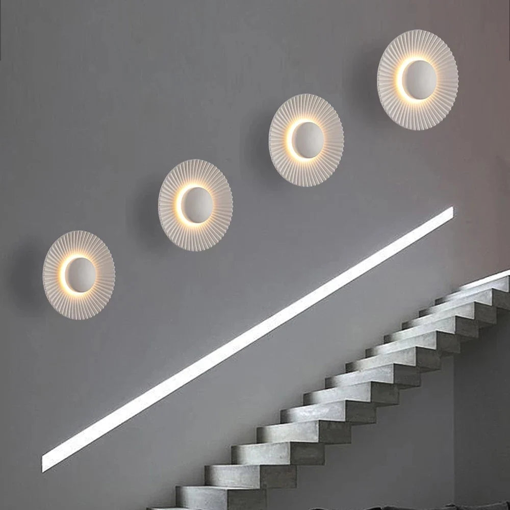 applique murale led moderne en forme de disque pour décoration intérieure