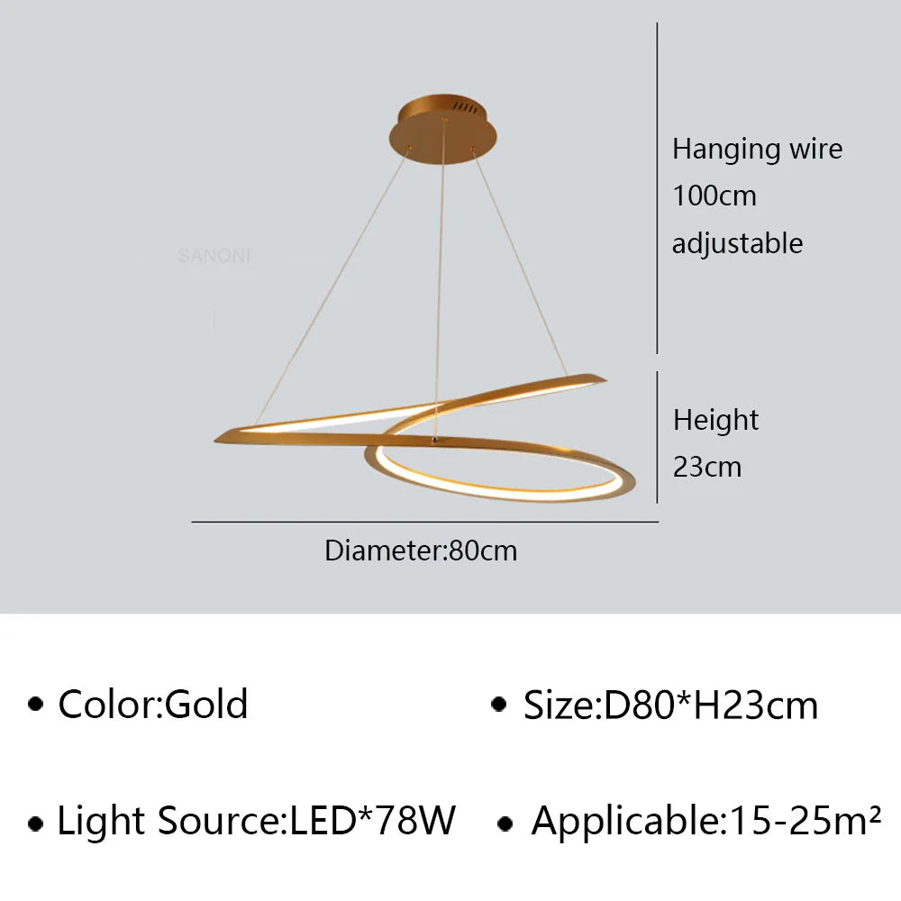 Lustre LED suspendu au design moderne