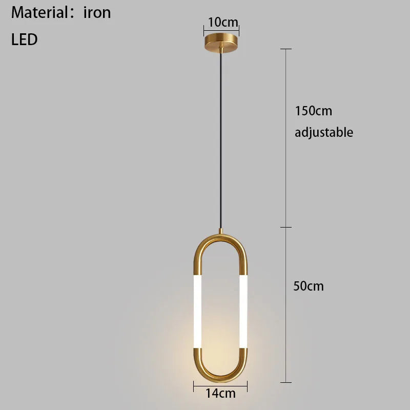 suspension LED ellipse design moderne réglable en hauteur