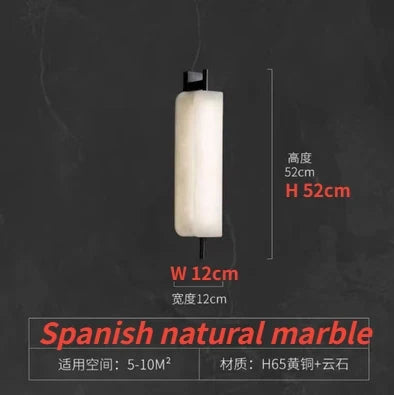 lustre en marbre naturel espagnol et cuivre pour décoration moderne