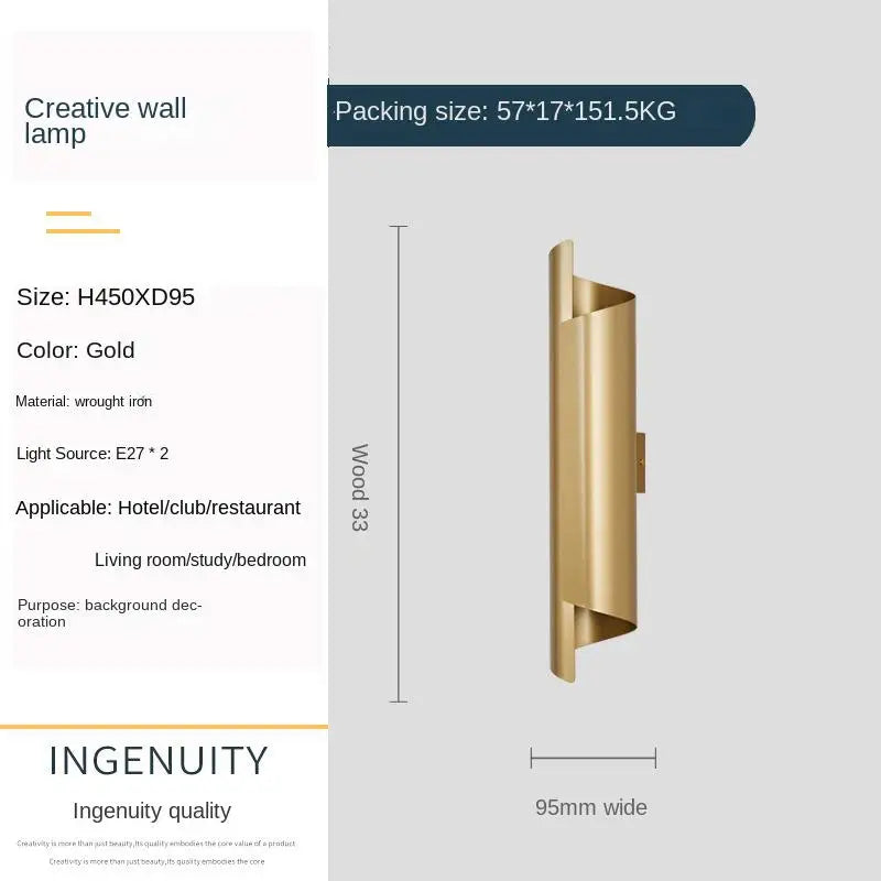 Modern living room background wall lamp, bedroom bedside wall lamp, Nordic creative E27 staircase and corridor lighting fixture