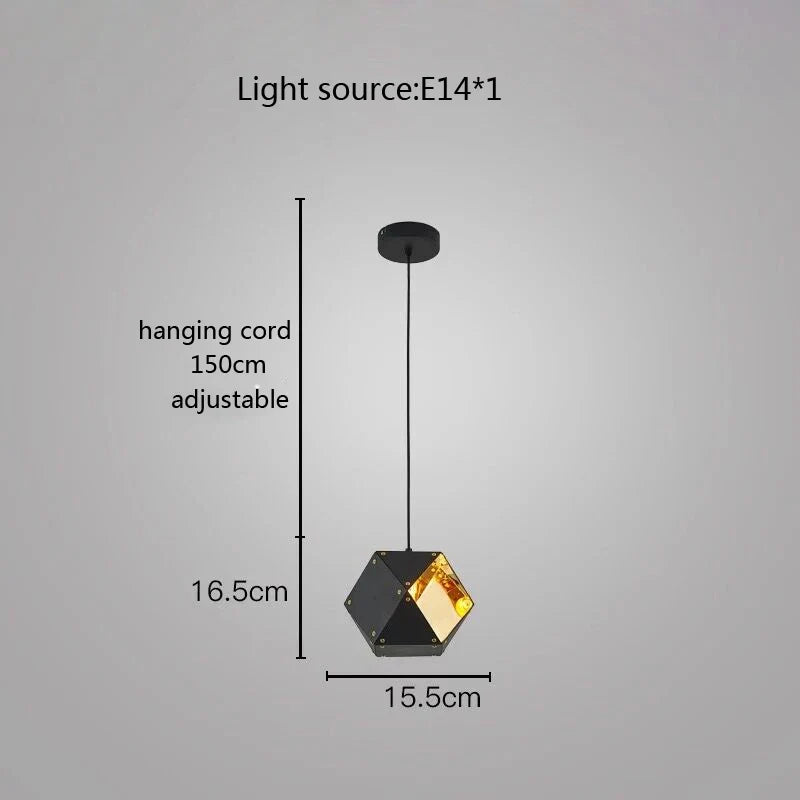 suspension led cube art déco style universel