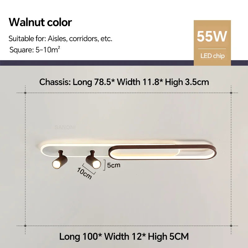 plafonnier moderne à leds avec projecteur pour décoration maison