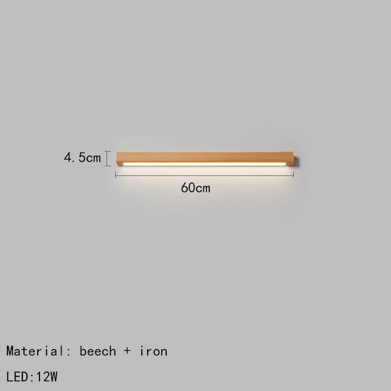 applique murale led en bois nordique à gradation