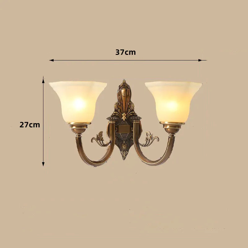 lustre vintage en cuivre avec abat-jour en verre dépoli