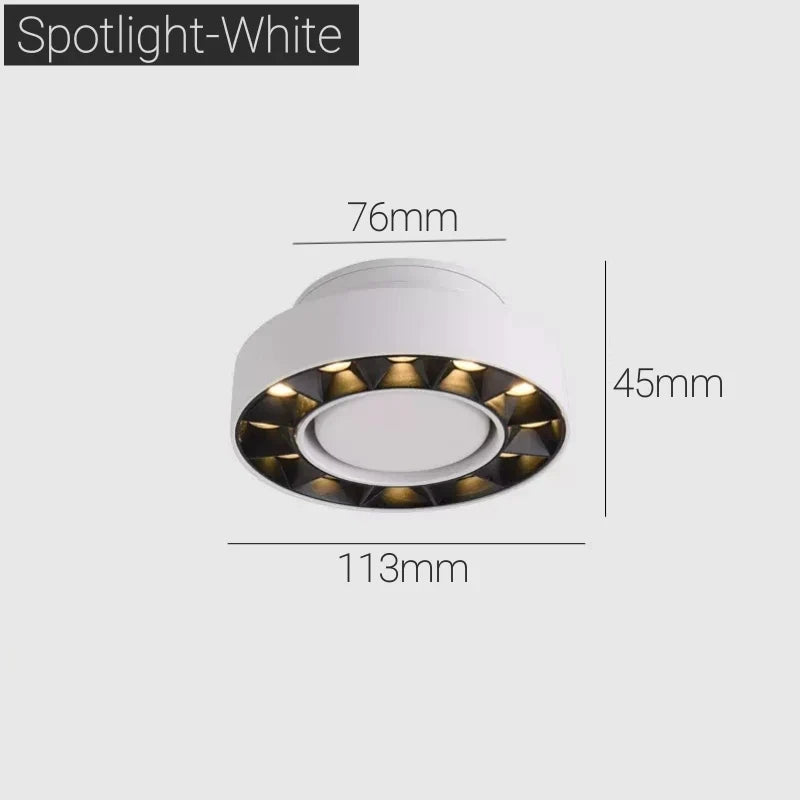 Plafonnier spot anneau led anti-éblouissement monté sur surface pliable