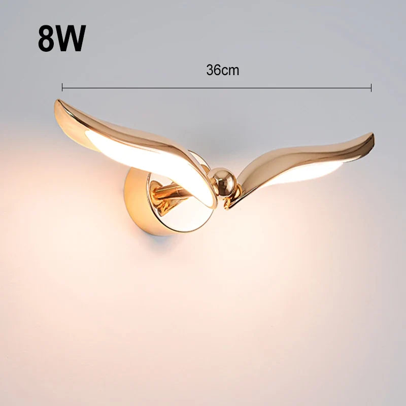 applique murale moderne led en forme de mouette créative
