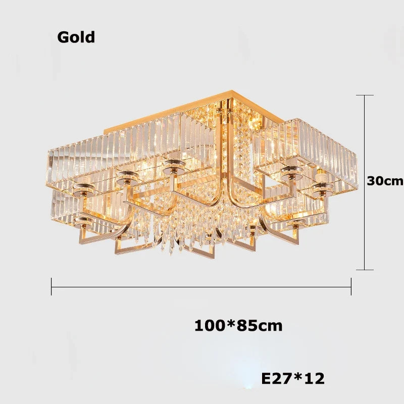 lustre dimmable en cristal pour un éclairage élégant