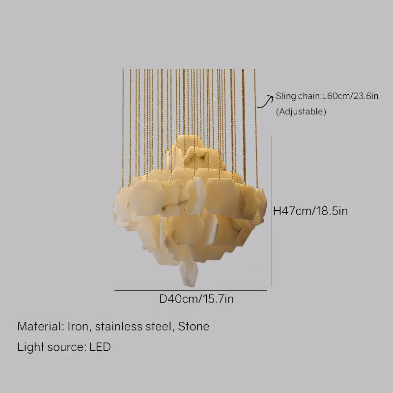 lustre moderne en pierre naturelle pour décoration intérieure 2024