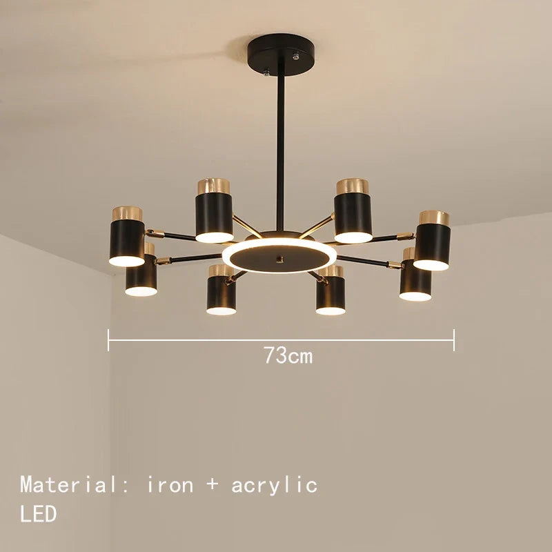 lustre led rotatif en métal avec 3 gradations suspendues