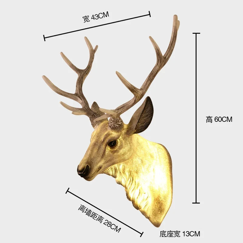 applique murale moderne en bois de cerf avec lumière led décorative