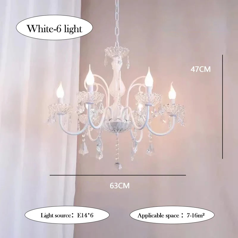 lustre romantique en cristal pour chambre d'enfant moderne