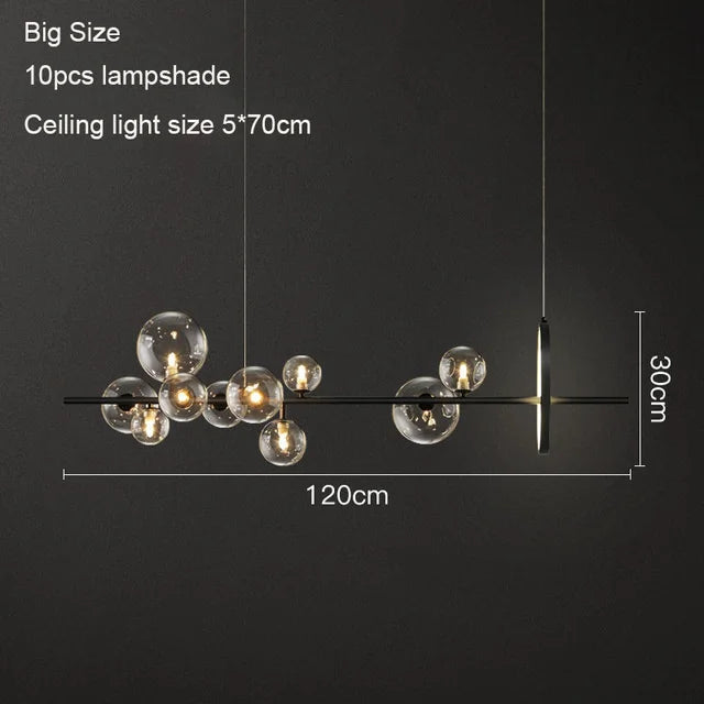 lustre moderne en verre design pour décoration intérieure élégante
