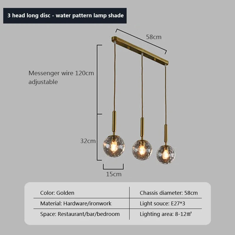 suspension moderne en verre pour décor intérieur élégant