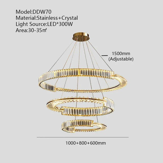 lustre moderne en cristal k9 design nordique pour décoration intérieure