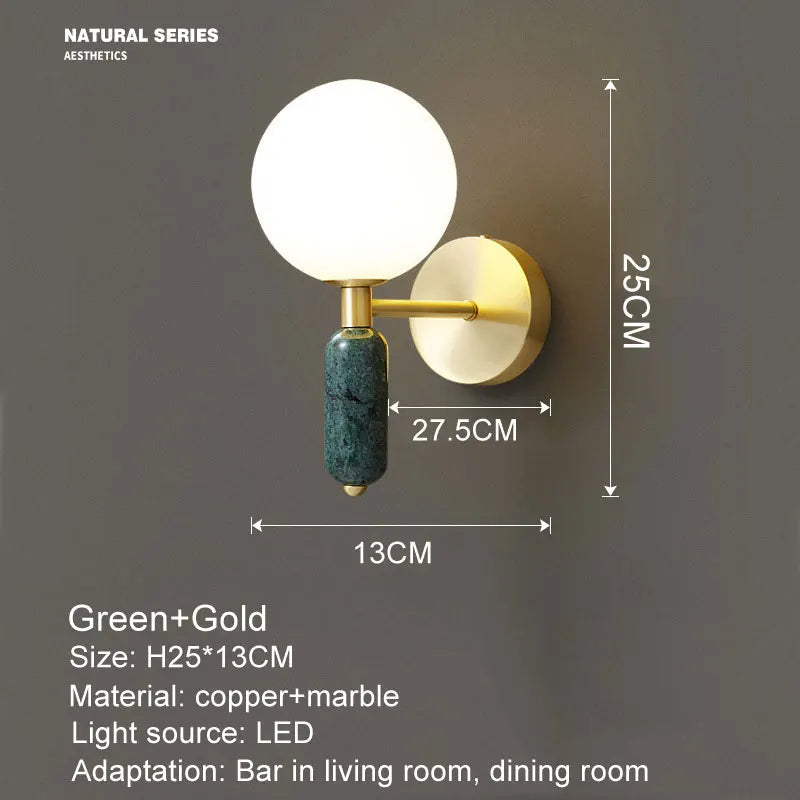 Applique murale Led en verre au design nordique moderne