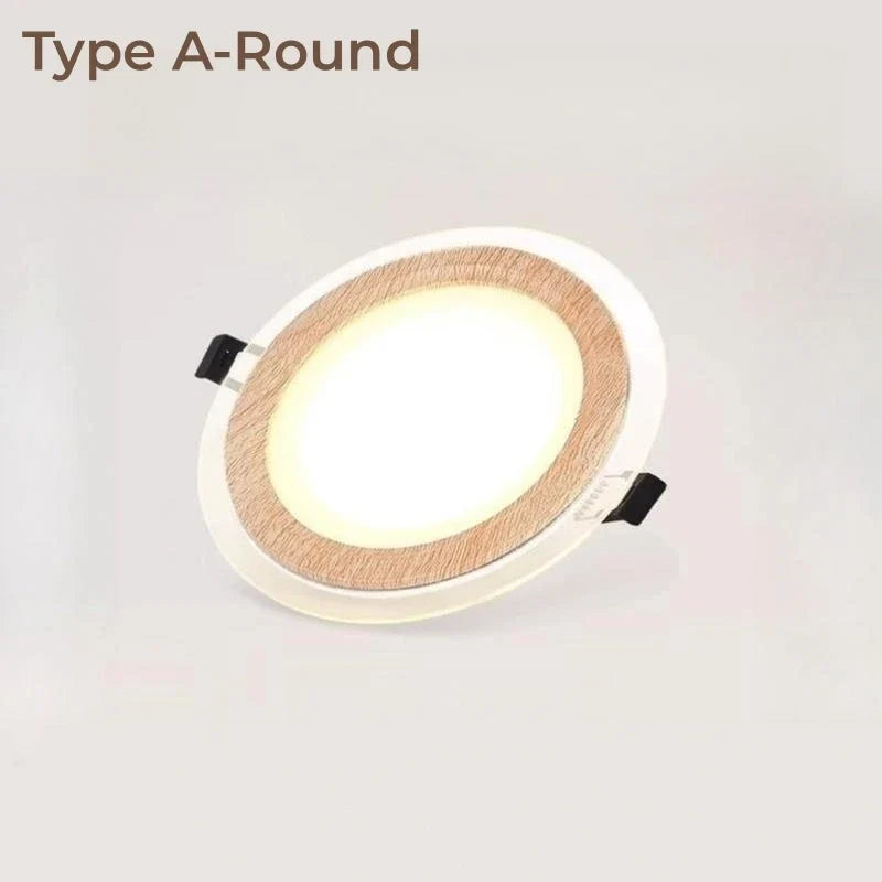 Plafonnier LED encastré Ultra-mince en Grain de bois